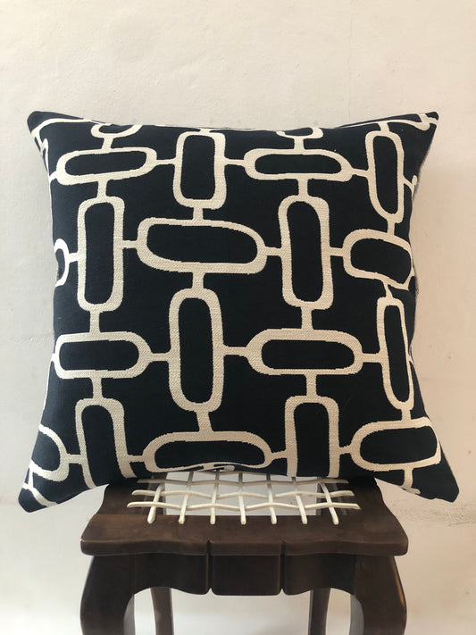 High Note Cushion Cover in Midnight Black